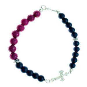 925 SS onyx crystal gemstone bracelet